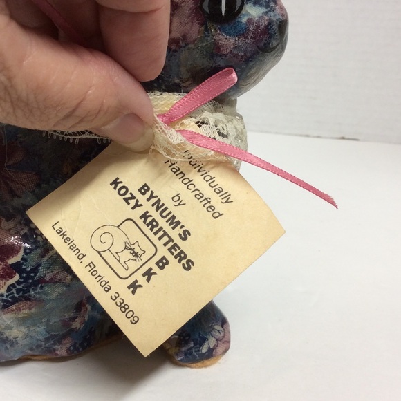 VTG Kozy Kritters by Num’s Decoupage Floral kitten - Picture 9 of 15